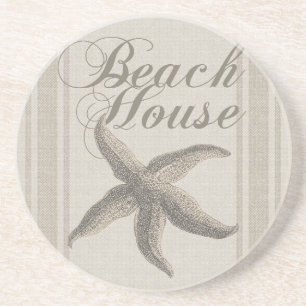 Posavasos De Arenisca Starfish Beach House Seashore Coastre