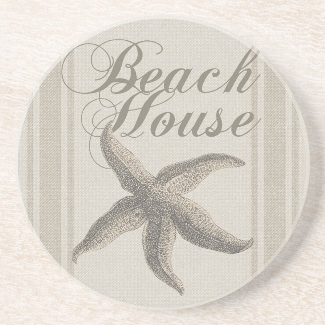 Posavasos De Arenisca Starfish Beach House Seashore Coastre (Frente)