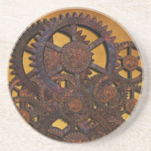Posavasos De Arenisca Steampunk Rusty Gears