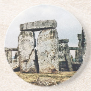 Posavasos De Arenisca Stonehenge Watercolor Art Coaster