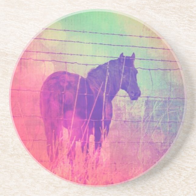 Posavasos De Arenisca Sueños de caballo (Frente)