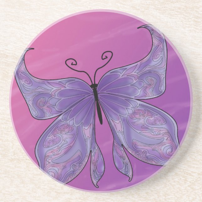 Posavasos De Arenisca Sueños de mariposa (Frente)