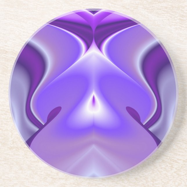 Posavasos De Arenisca Sueños del arcoiris de flores moradas (Frente)