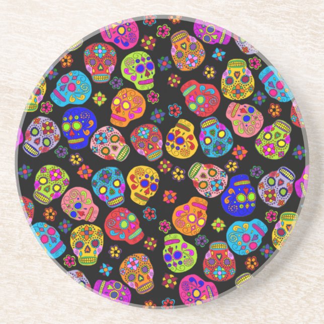 Posavasos De Arenisca Sugar Skull (Frente)
