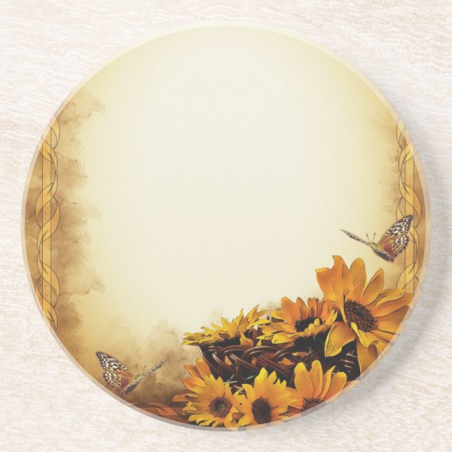 Posavasos De Arenisca Sunflower (Frente)