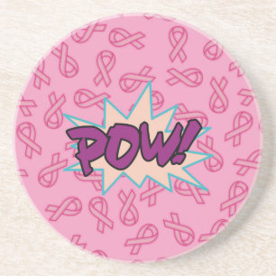 Posavasos De Arenisca Superhéroe de cáncer de mama