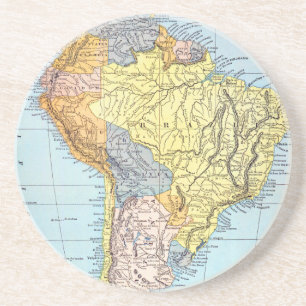 Posavasos De Arenisca SURAMÉRICA: MAPA, c1890