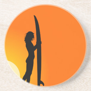 Posavasos De Arenisca Surfer Chica Coaster