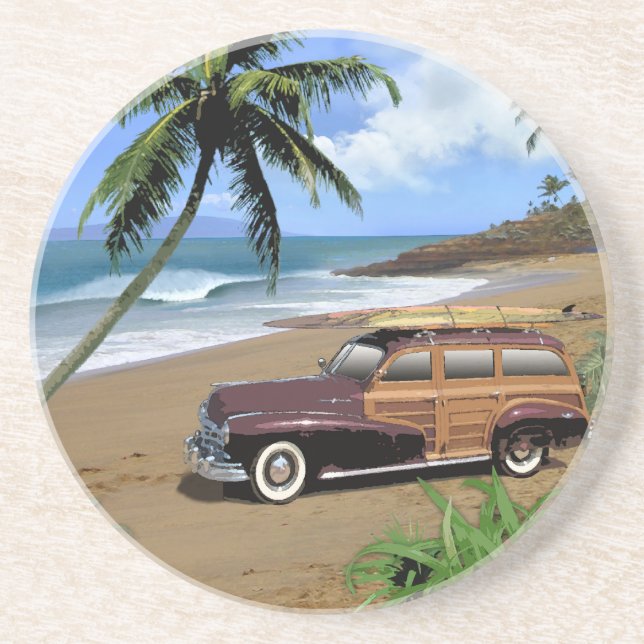 Posavasos De Arenisca Surfin Hawaii (Frente)