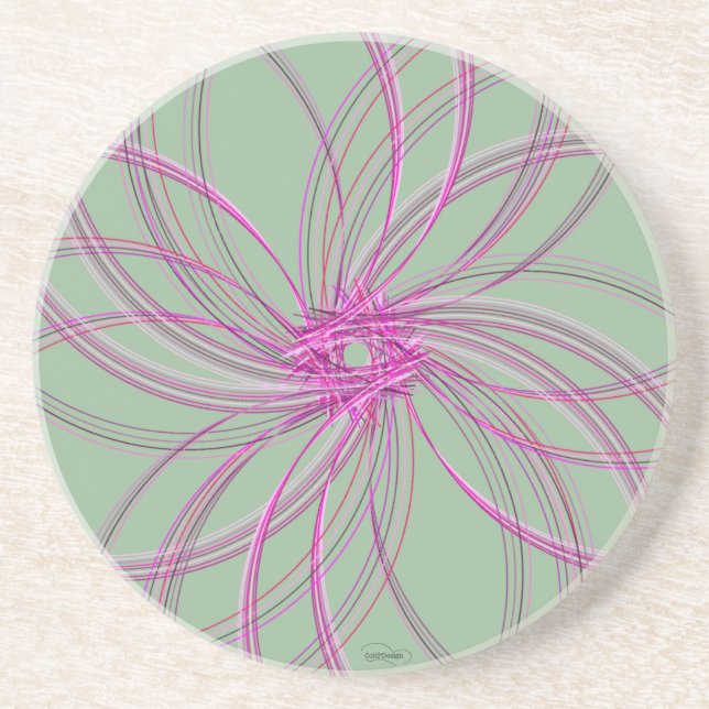 Posavasos De Arenisca Swirl Coaster Piece1 Rosa (Frente)