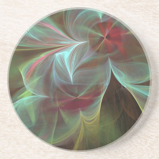 Posavasos De Arenisca Swirls azul y amarillo (Frente)