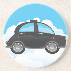 Posavasos De Arenisca Taxis Negro