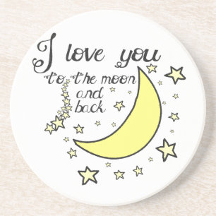 Posavasos De Arenisca Te amo a la luna y a la parte posterior