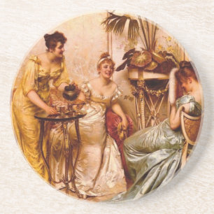 Posavasos De Arenisca Té de la tarde victoriano elegante vintage 