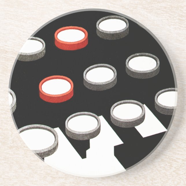 Posavasos De Arenisca Teclado de máquina de escribir antiguo de moda par (Frente)