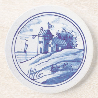 Posavasos De Arenisca Teja azul tradicional holandesa
