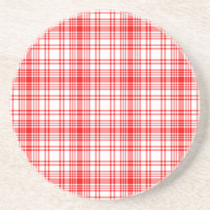 Posavasos De Arenisca Tela escocesa roja