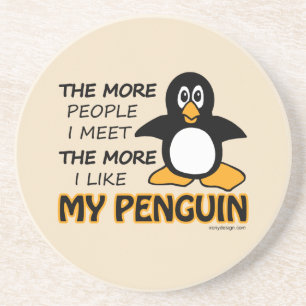 Posavasos De Arenisca Tengo gusto de mi pingüino