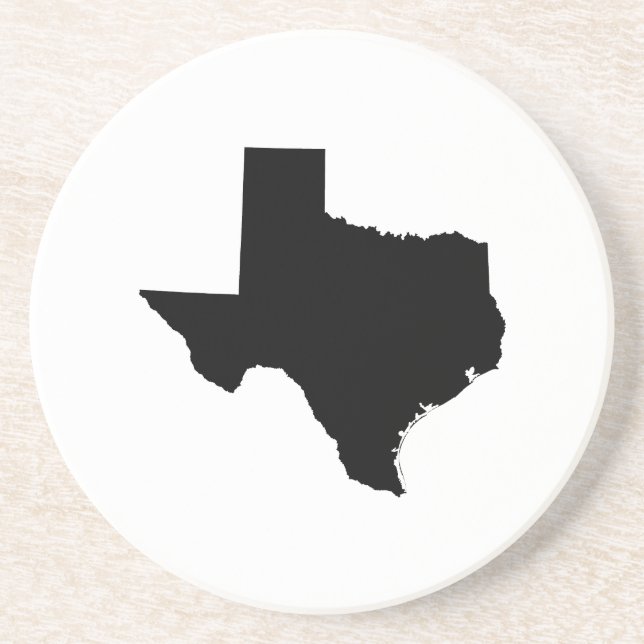 Posavasos De Arenisca Texas en blanco y negro (Frente)