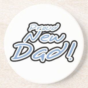 Posavasos De Arenisca Texto azul/negro Orgulloso de nuevos regalos para