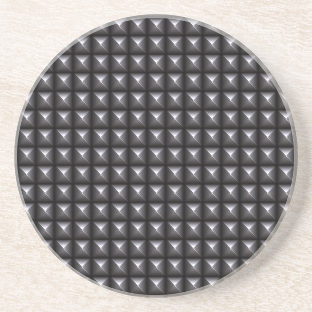 Posavasos De Arenisca Textura de acero tachonada (Frente)