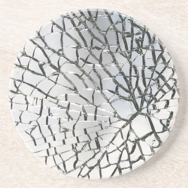 Posavasos De Arenisca Textura de cristal rota (Frente)
