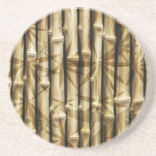Posavasos De Arenisca Textura de madera de bambú