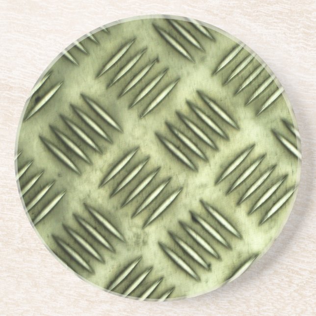 Posavasos De Arenisca Textura de suelo de acero inoxidable metalizado (Frente)