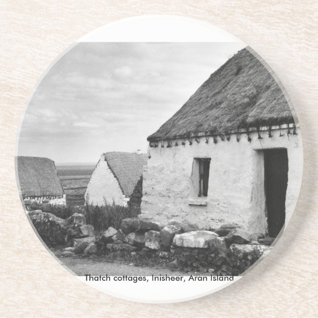 Posavasos De Arenisca Thatch Cottages, Islas Aran Irlanda (Frente)