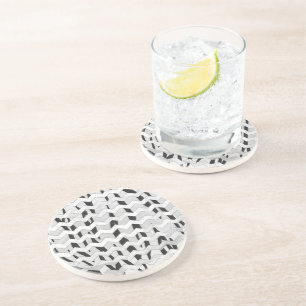 Posavasos De Arenisca Tigre de Cheveron Impresión en blanco y negro