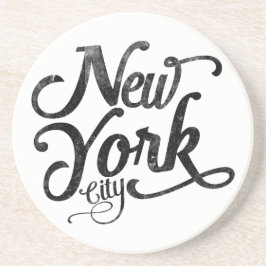 Posavasos De Arenisca Tipografía del vintage de New York City