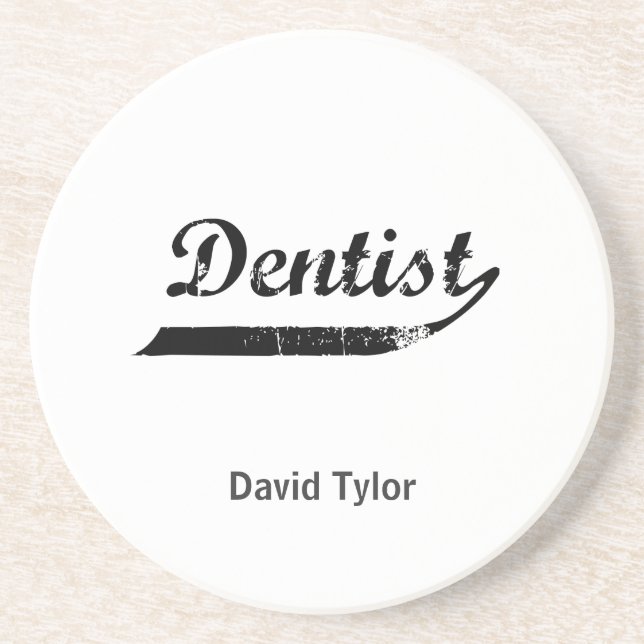 Posavasos De Arenisca Tipografía dentista (Frente)