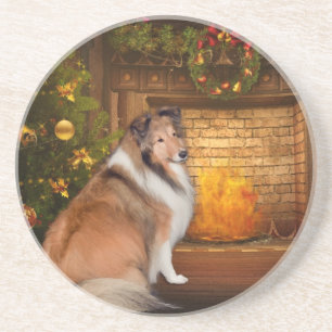 Posavasos De Arenisca Tolerancia Sheltie del día de fiesta