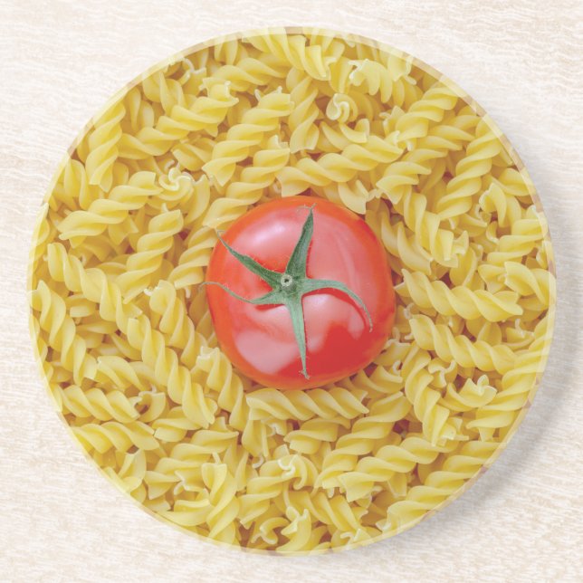 Posavasos De Arenisca Tomate con pasta fusilli (Frente)