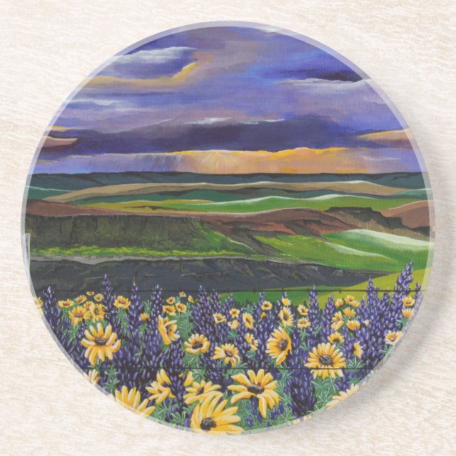 Posavasos De Arenisca Tormenta de verano (Frente)