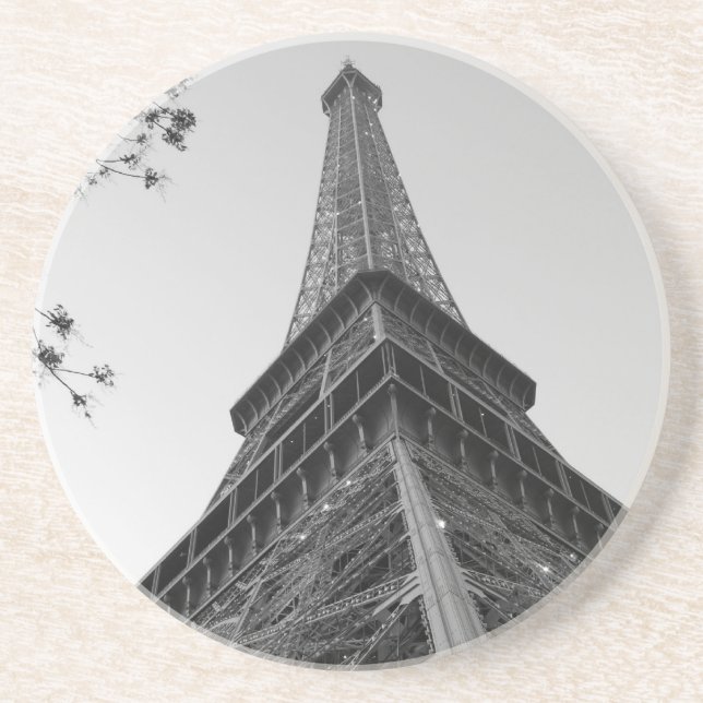Posavasos De Arenisca Torre Eiffel b/w (Frente)