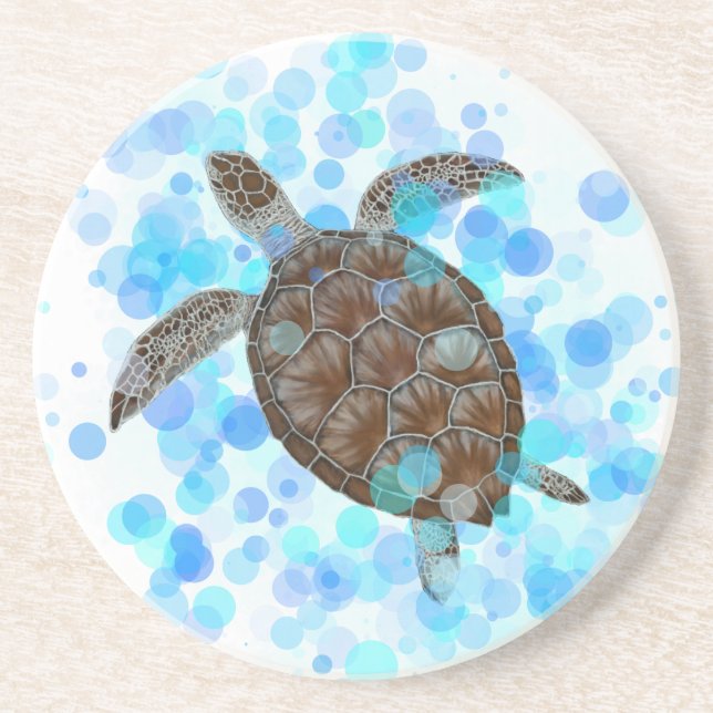 Posavasos De Arenisca Tortuga de mar Costers redondo (Frente)