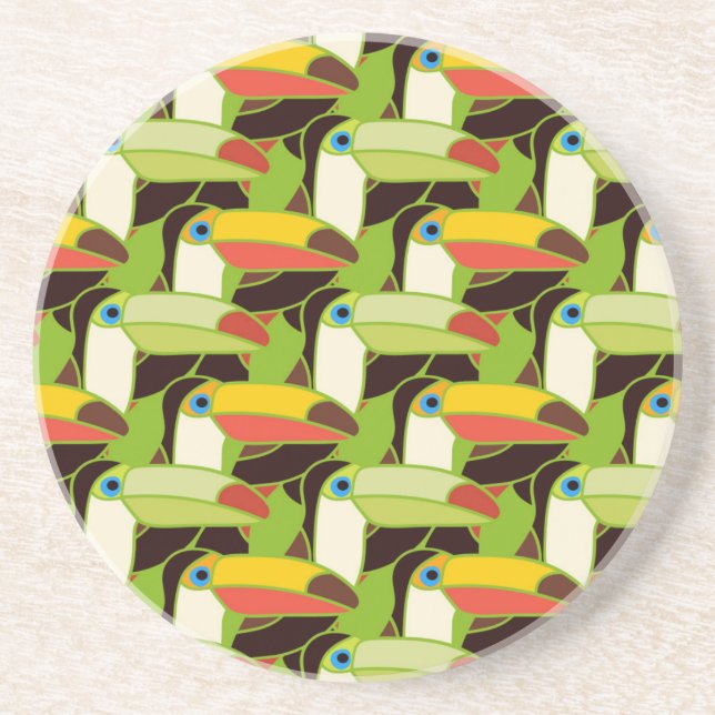 Posavasos De Arenisca Toucans colorido (Frente)