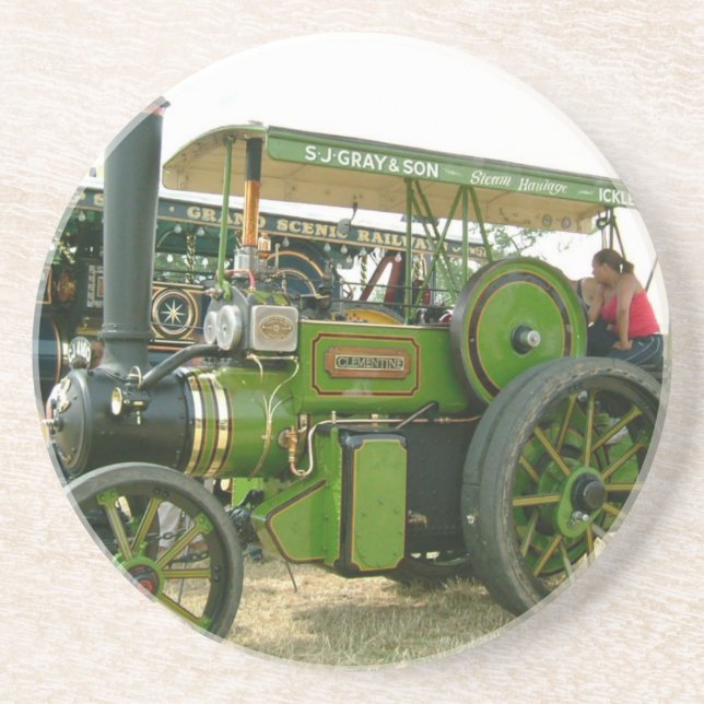 Posavasos De Arenisca tractor antiguo (Frente)