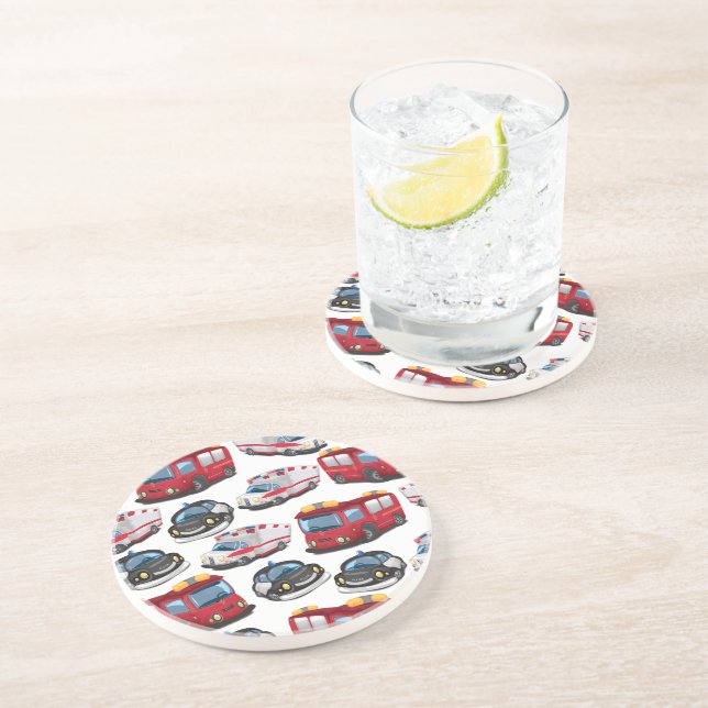 Posavasos De Arenisca Transporte de policías, ambulancias y servicios de (Lado)