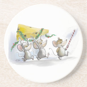 Posavasos De Arenisca Trayendo La Pascua De Queso De Los Navidades