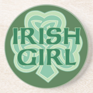 Posavasos De Arenisca Trébol céltico del nudo del chica irlandés