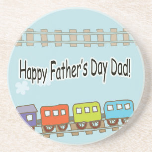 Posavasos De Arenisca Tren del Día del Padre Feliz