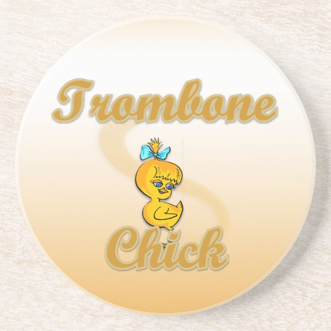Posavasos De Arenisca Trombone Chick (Frente)