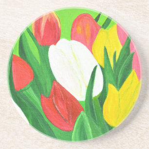 Posavasos De Arenisca Tulipanos2