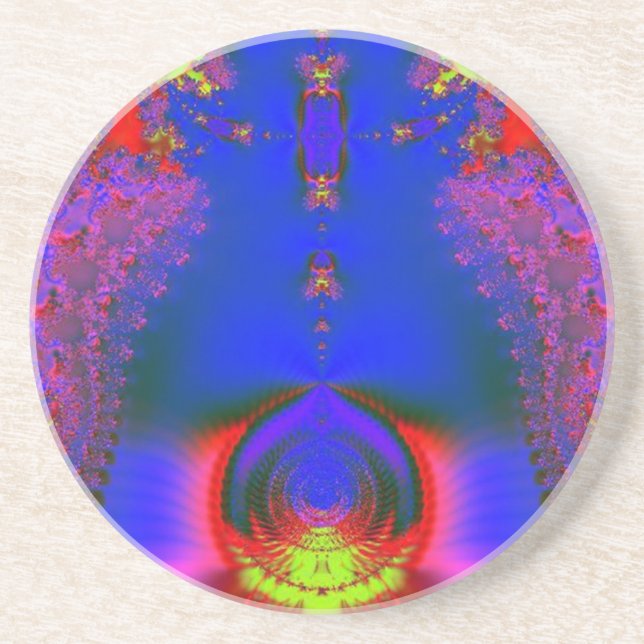 Posavasos De Arenisca Túnel púrpura al universo del color (Frente)