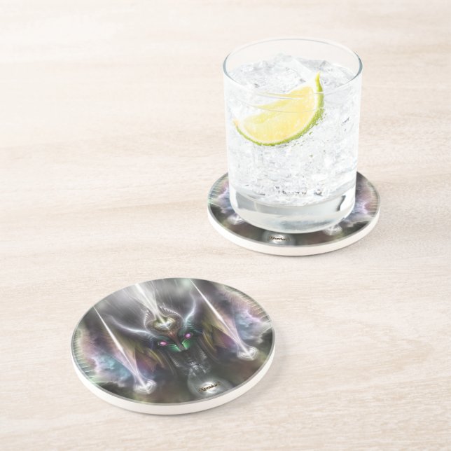 Posavasos De Arenisca Tyrinan El Dios Horikin De La Guerra (Lado)