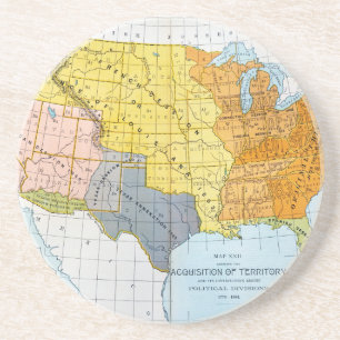 POSAVASOS DE ARENISCA U.S. MAPA, 1776-1884