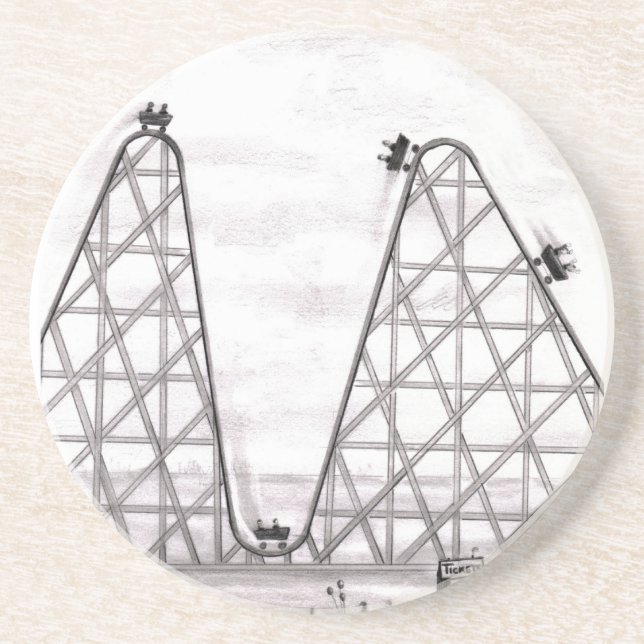 Posavasos De Arenisca Una mejor montaña rusa peor (Frente)