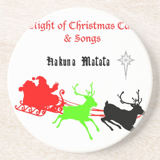 Posavasos De Arenisca Una noche de Navidades villancicos y canciones Hak (Frente)